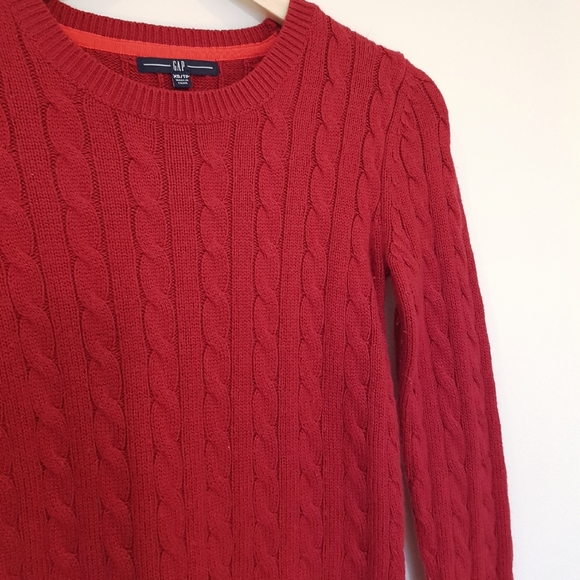 GAP Red Cable Knit Sweater XS - Picture 2 of 5